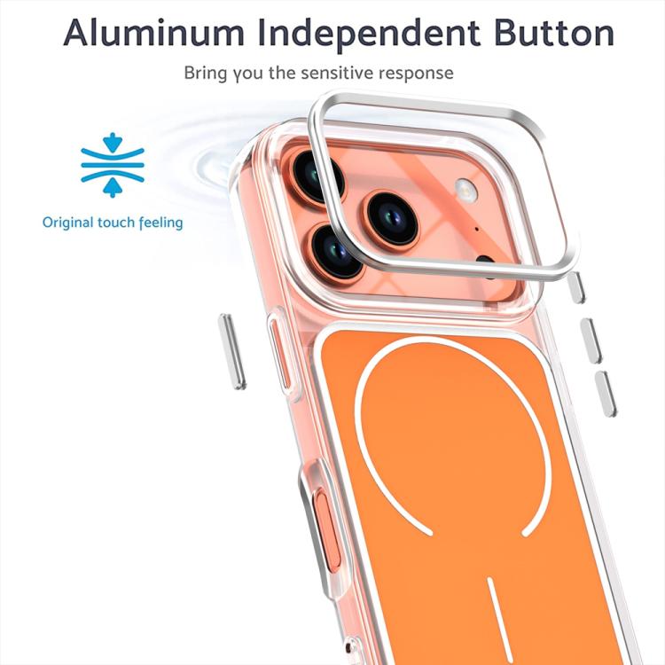 For iPhone 17 Pro Electroplated Dual Color PC Hybrid TPU Soft Frame MagSafe Phone Case