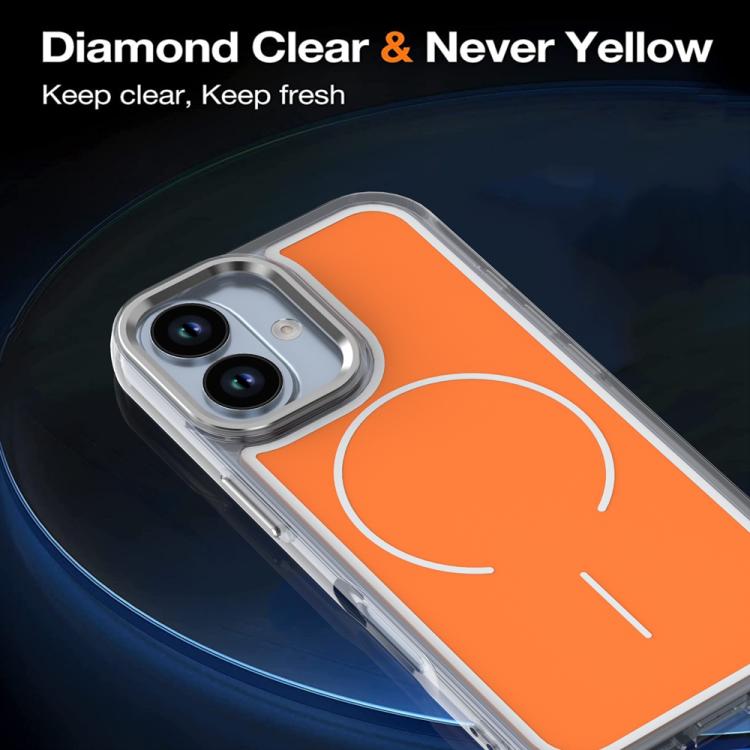 For iPhone 17 Electroplated Dual Color PC Hybrid TPU Soft Frame MagSafe Phone Case