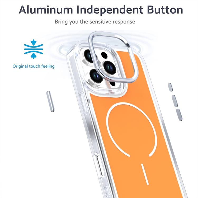 For iPhone 16 Pro Max Electroplated Dual Color PC Hybrid TPU Soft Frame MagSafe Phone Case