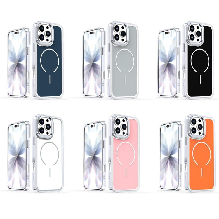 For iPhone 16 Pro Max Electroplated Dual Color PC Hybrid TPU Soft Frame MagSafe Phone Case