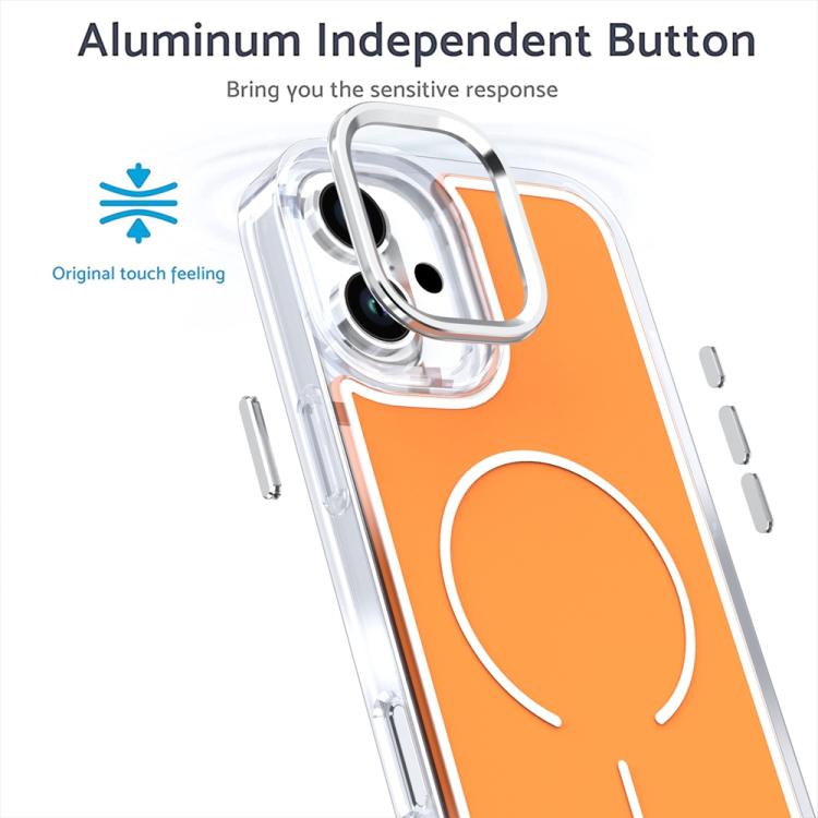 For iPhone 16 Plus Electroplated Dual Color PC Hybrid TPU Soft Frame MagSafe Phone Case