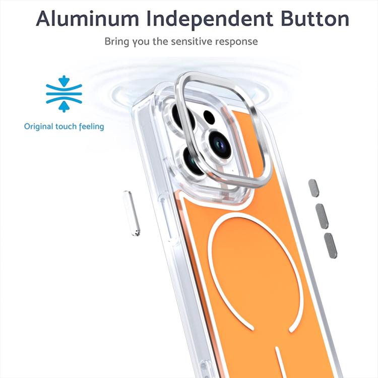 For iPhone 15 Pro Electroplated Dual Color PC Hybrid TPU Soft Frame MagSafe Phone Case