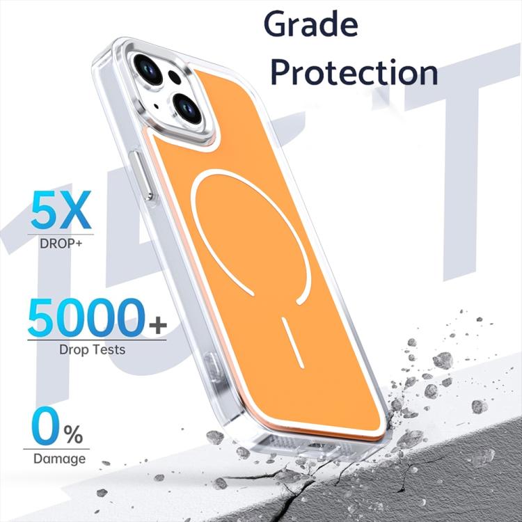 For iPhone 15 Electroplated Dual Color PC Hybrid TPU Soft Frame MagSafe Phone Case