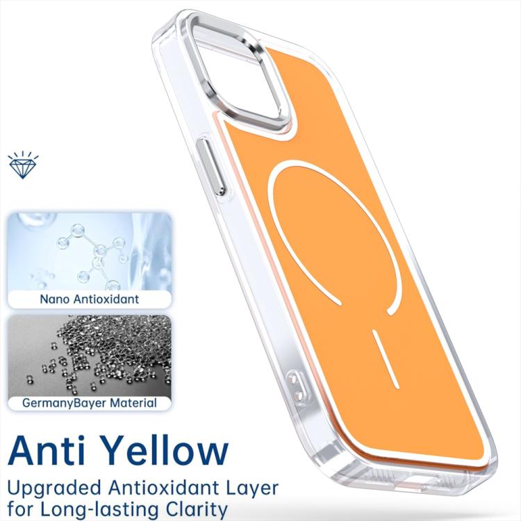For iPhone 14 / 13 Electroplated Dual Color PC Hybrid TPU Soft Frame MagSafe Phone Case