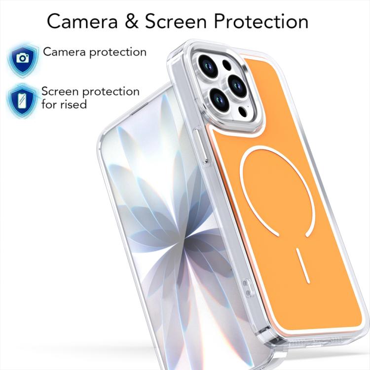 For iPhone 14 Pro Max Electroplated Dual Color PC Hybrid TPU Soft Frame MagSafe Phone Case