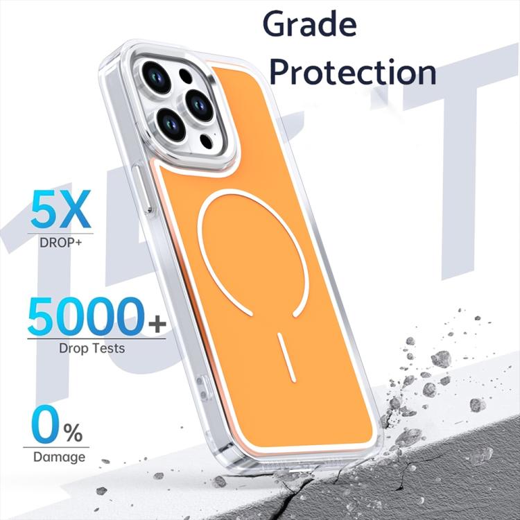 For iPhone 14 Pro Max Electroplated Dual Color PC Hybrid TPU Soft Frame MagSafe Phone Case