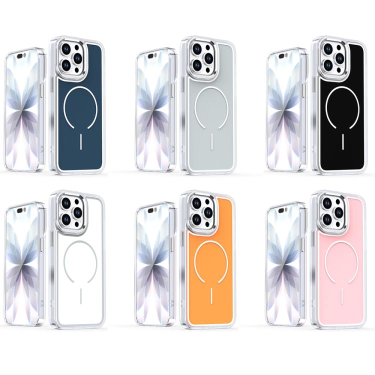 For iPhone 14 Pro Max Electroplated Dual Color PC Hybrid TPU Soft Frame MagSafe Phone Case