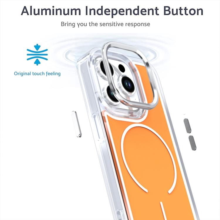 For iPhone 14 Pro Electroplated Dual Color PC Hybrid TPU Soft Frame MagSafe Phone Case
