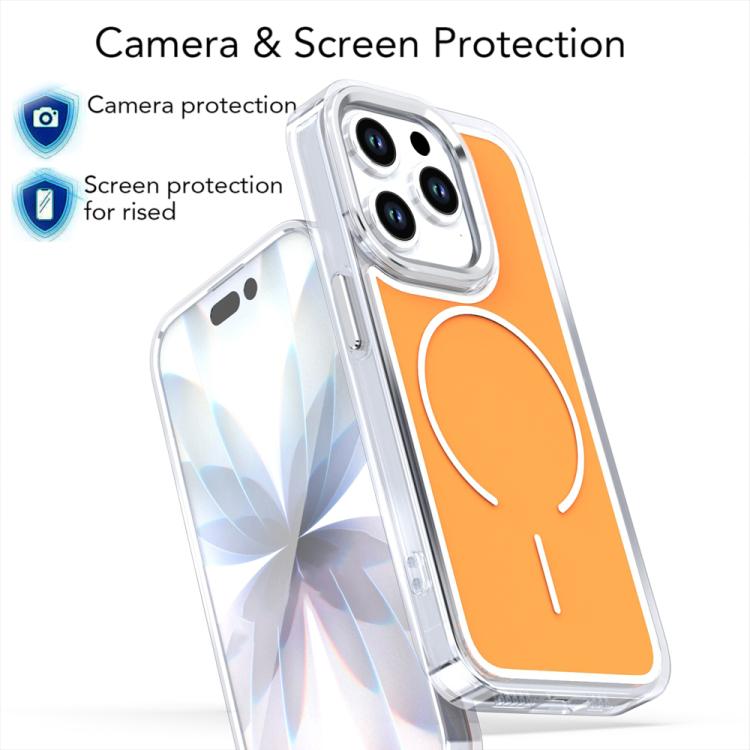 For iPhone 14 Pro Electroplated Dual Color PC Hybrid TPU Soft Frame MagSafe Phone Case