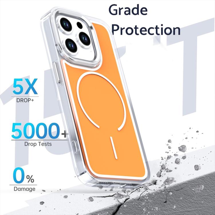 For iPhone 14 Pro Electroplated Dual Color PC Hybrid TPU Soft Frame MagSafe Phone Case