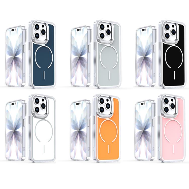 For iPhone 14 Pro Electroplated Dual Color PC Hybrid TPU Soft Frame MagSafe Phone Case