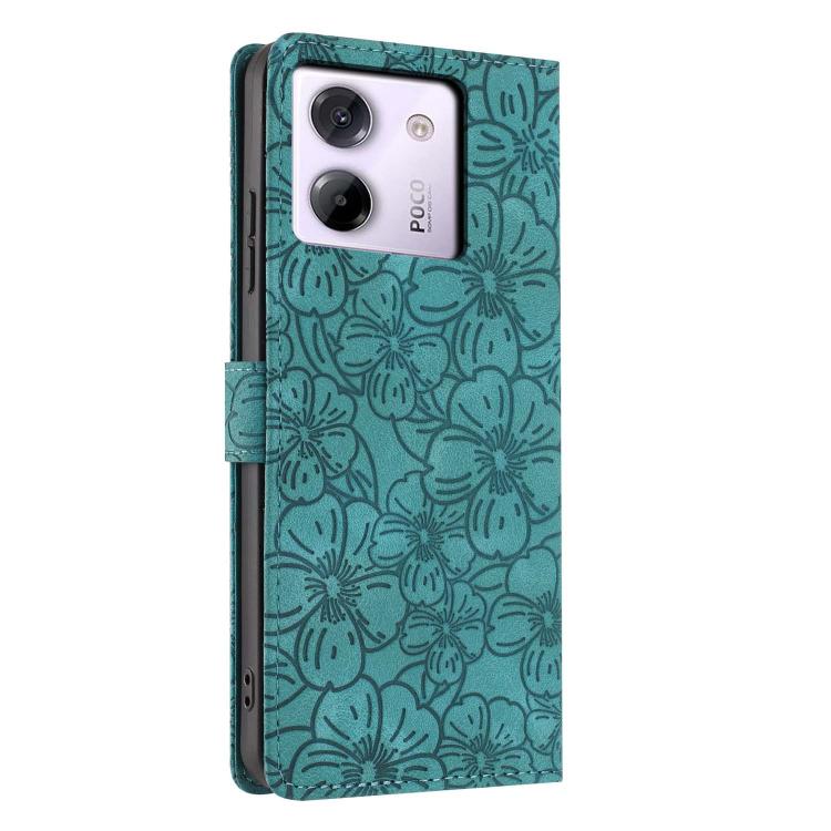 For Xiaomi Poco M7 Pro 5G Cherry Blossoms Embossed Leather Phone Case