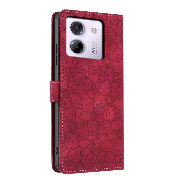 For Xiaomi Poco M7 Pro 5G Cherry Blossoms Embossed Leather Phone Case