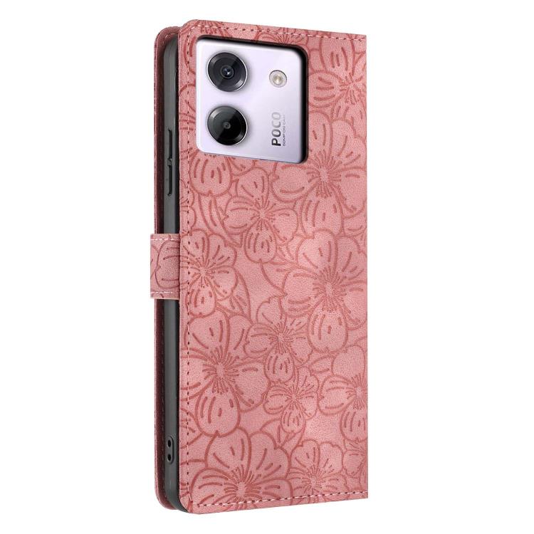 For Xiaomi Poco M7 Pro 5G Cherry Blossoms Embossed Leather Phone Case