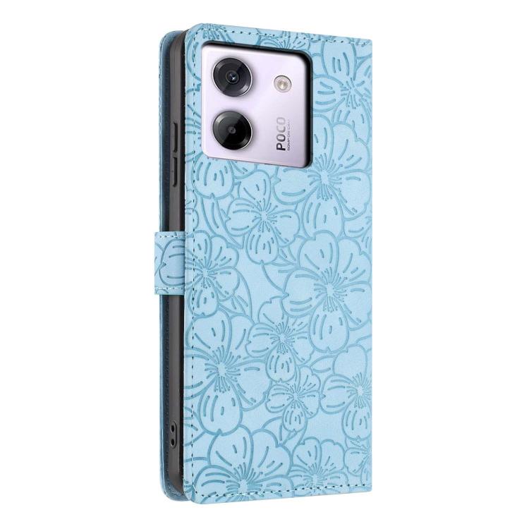 For Xiaomi Poco M7 Pro 5G Cherry Blossoms Embossed Leather Phone Case