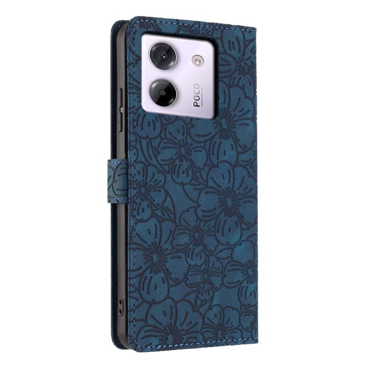 For Xiaomi Poco M7 Pro 5G Cherry Blossoms Embossed Leather Phone Case