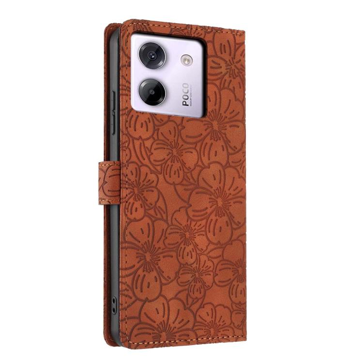 For Xiaomi Poco M7 Pro 5G Cherry Blossoms Embossed Leather Phone Case