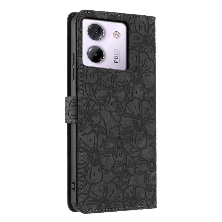 For Xiaomi Poco M7 Pro 5G Cherry Blossoms Embossed Leather Phone Case