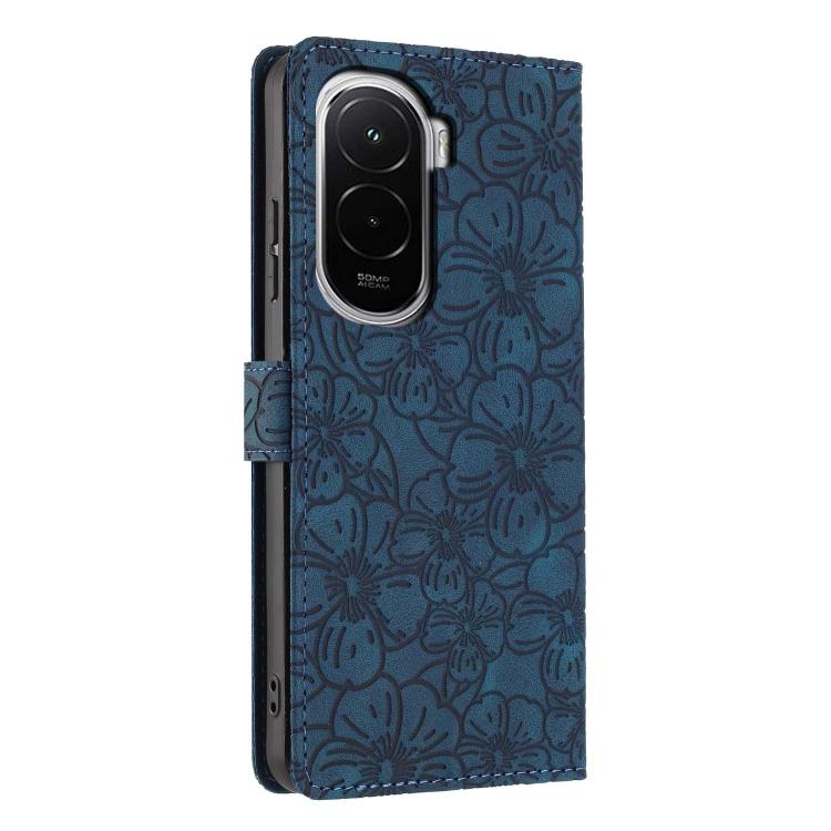 For Xiaomi Poco M7 4G 171mm Cherry Blossoms Embossed Leather Phone Case