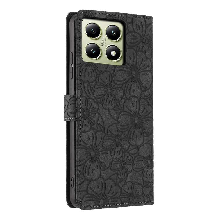 For Xiaomi 14T Cherry Blossoms Embossed Leather Phone Case
