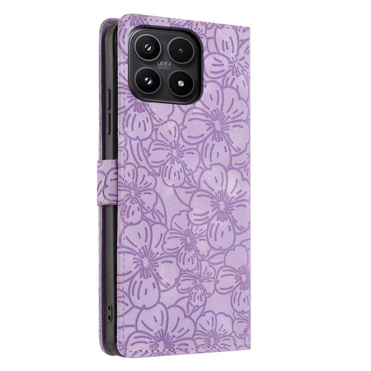 For Xiaomi 17 Cherry Blossoms Embossed Leather Phone Case