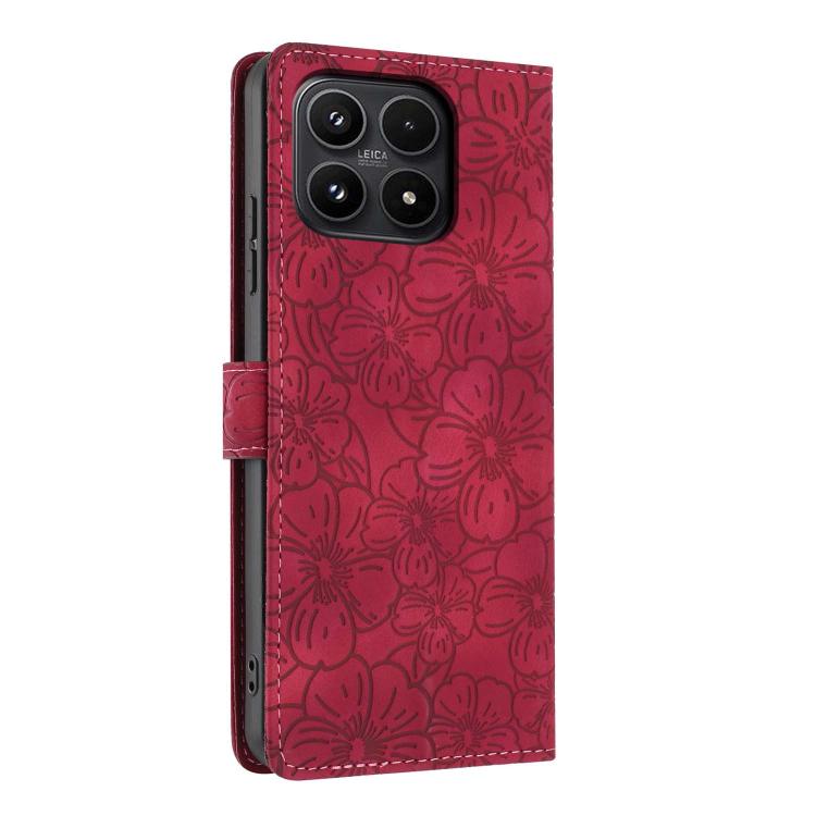 For Xiaomi 17 Cherry Blossoms Embossed Leather Phone Case