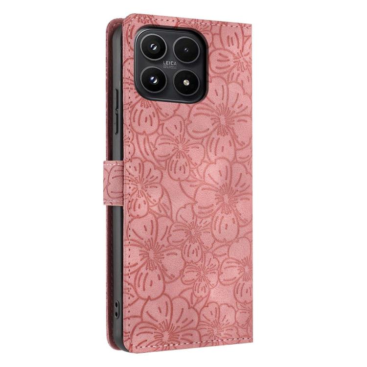 For Xiaomi 17 Cherry Blossoms Embossed Leather Phone Case