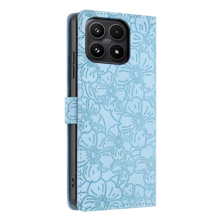 For Xiaomi 17 Cherry Blossoms Embossed Leather Phone Case