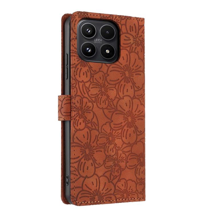 For Xiaomi 17 Cherry Blossoms Embossed Leather Phone Case