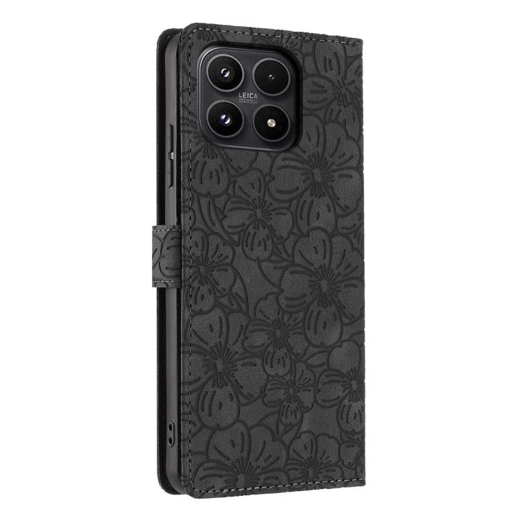 For Xiaomi 17 Cherry Blossoms Embossed Leather Phone Case