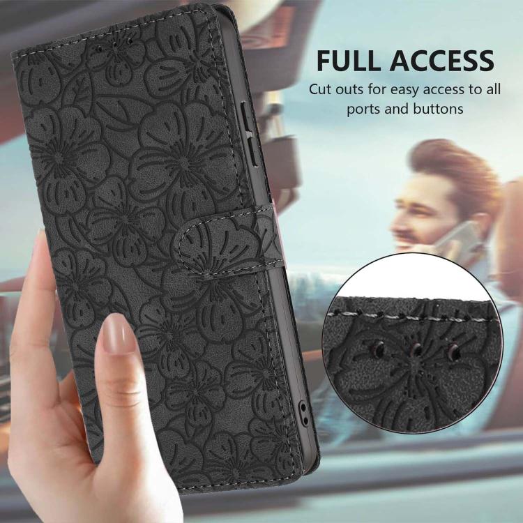 For Xiaomi 17 Cherry Blossoms Embossed Leather Phone Case
