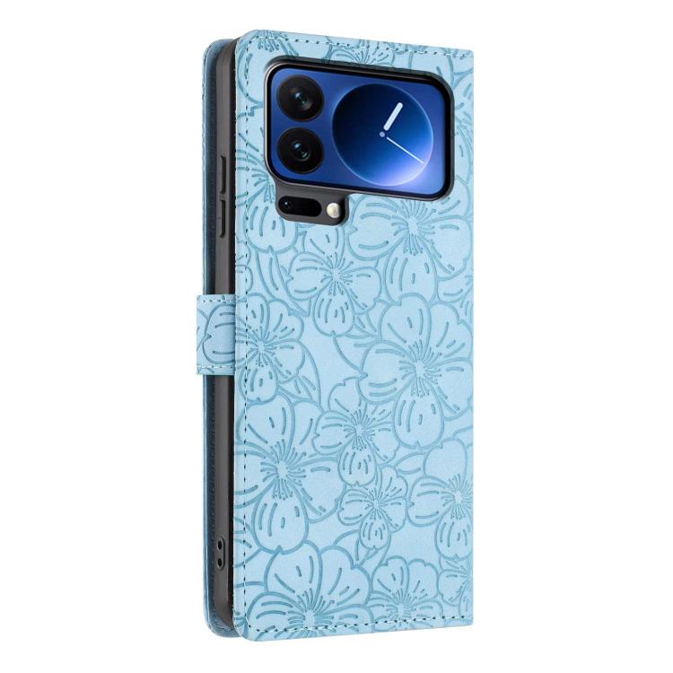 For Xiaomi 17 Pro Cherry Blossoms Embossed Leather Phone Case