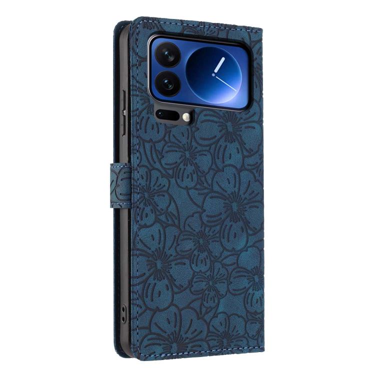 For Xiaomi 17 Pro Cherry Blossoms Embossed Leather Phone Case