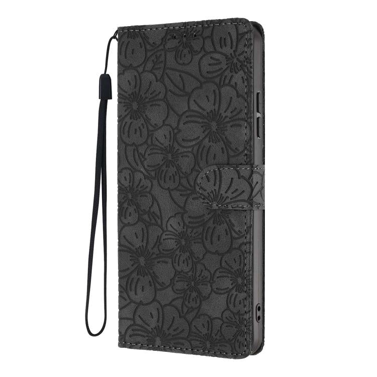 For Xiaomi 17 Pro Cherry Blossoms Embossed Leather Phone Case