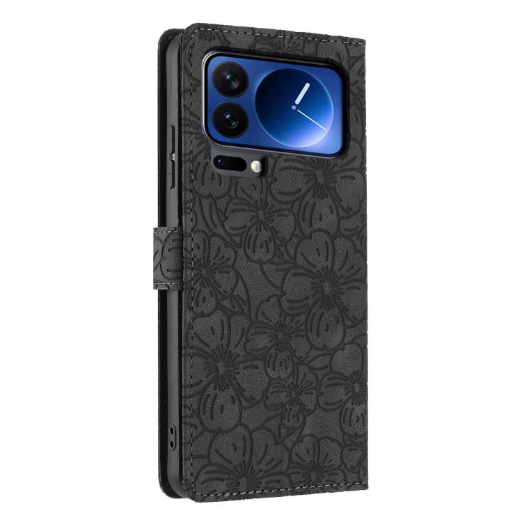 For Xiaomi 17 Pro Max Cherry Blossoms Embossed Leather Phone Case