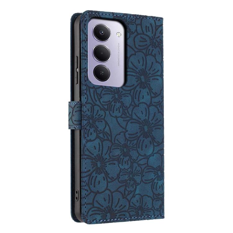 For Redmi 15 5G Global / 15 4G SEA 169.5mm Cherry Blossoms Embossed Leather Phone Case
