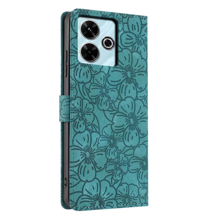 For Redmi 13 5G / 4G Cherry Blossoms Embossed Leather Phone Case