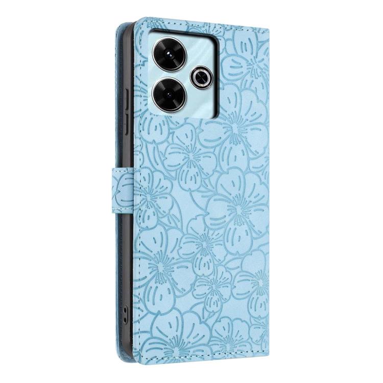 For Redmi 13 5G / 4G Cherry Blossoms Embossed Leather Phone Case