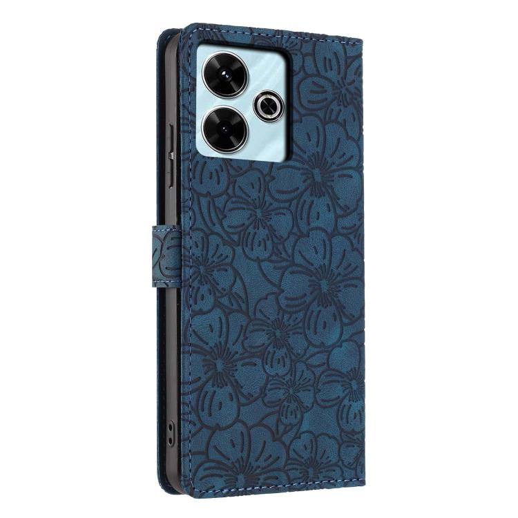 For Redmi 13 5G / 4G Cherry Blossoms Embossed Leather Phone Case