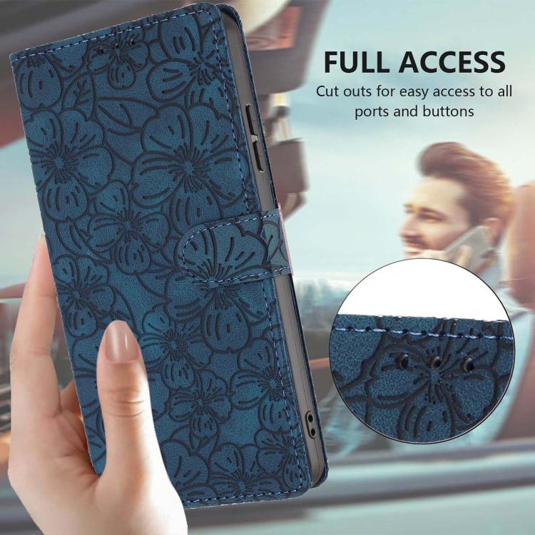 For Redmi 13 5G / 4G Cherry Blossoms Embossed Leather Phone Case