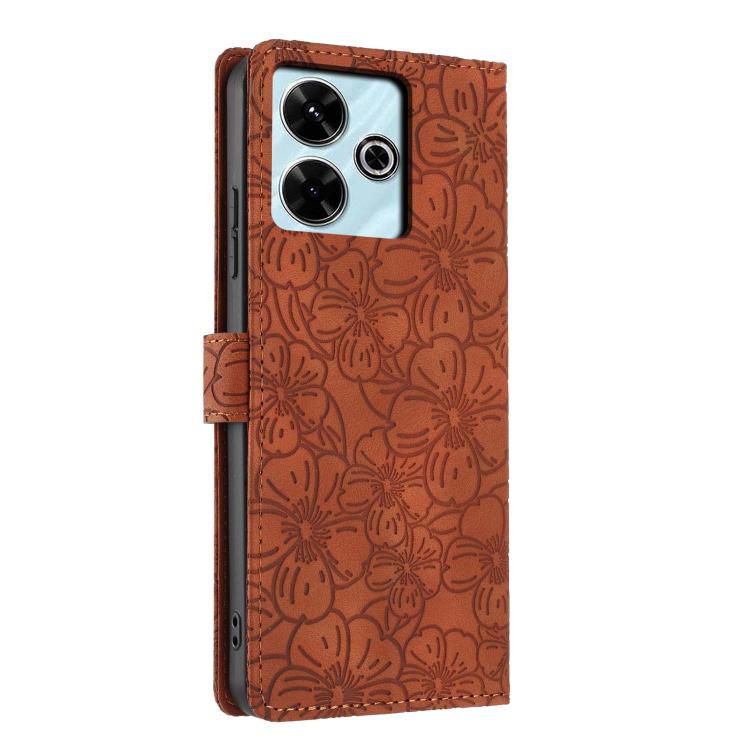 For Redmi 13 5G / 4G Cherry Blossoms Embossed Leather Phone Case