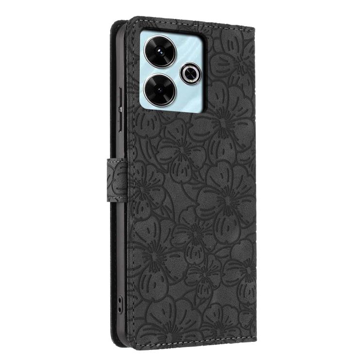 For Redmi 13 5G / 4G Cherry Blossoms Embossed Leather Phone Case
