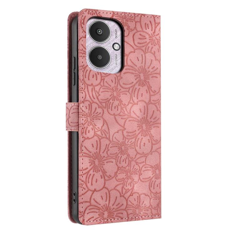 For Redmi 13C 5G Cherry Blossoms Embossed Leather Phone Case