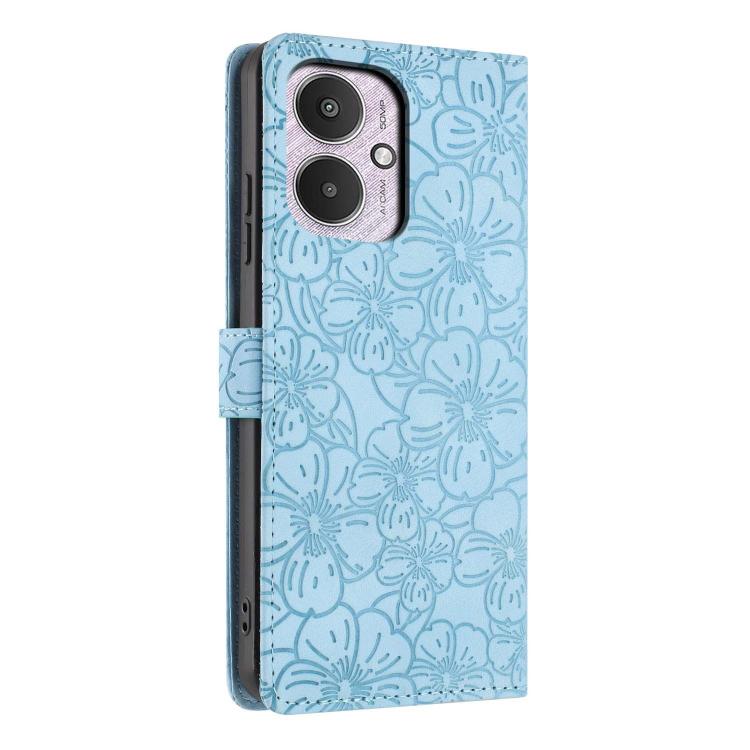 For Redmi 13C 5G Cherry Blossoms Embossed Leather Phone Case