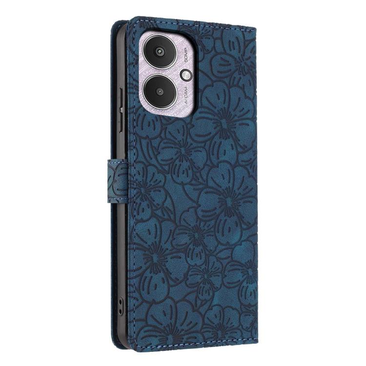 For Redmi 13C 5G Cherry Blossoms Embossed Leather Phone Case