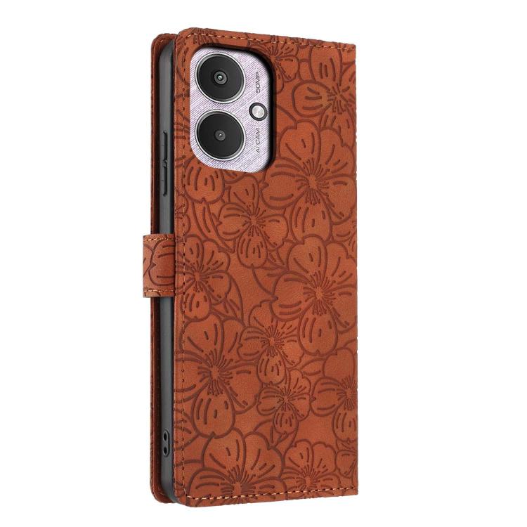 For Redmi 13C 5G Cherry Blossoms Embossed Leather Phone Case