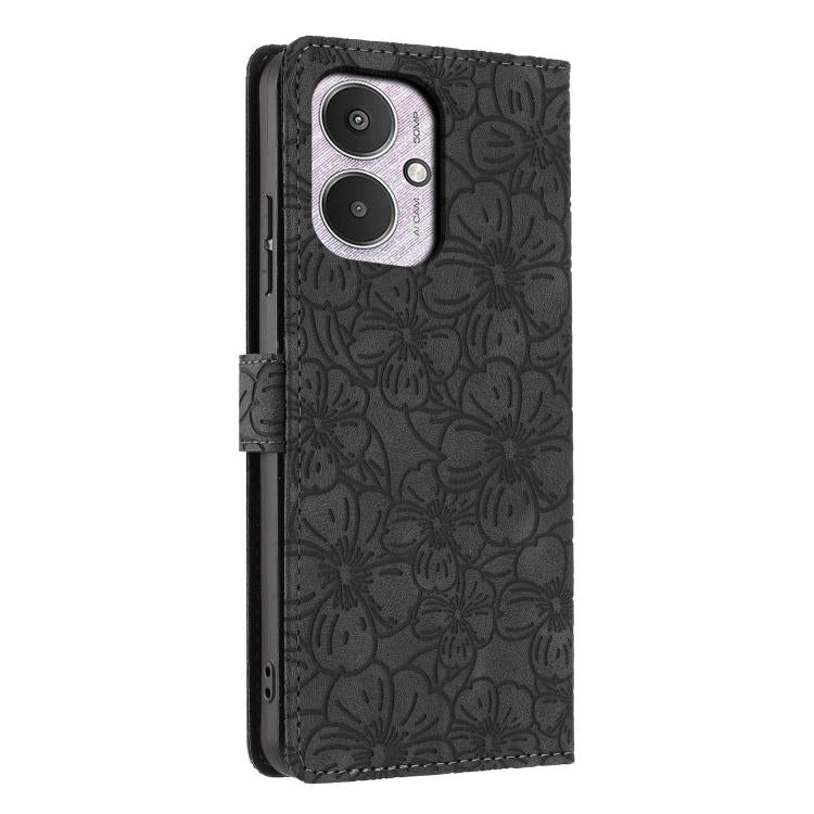 For Redmi 13C 5G Cherry Blossoms Embossed Leather Phone Case