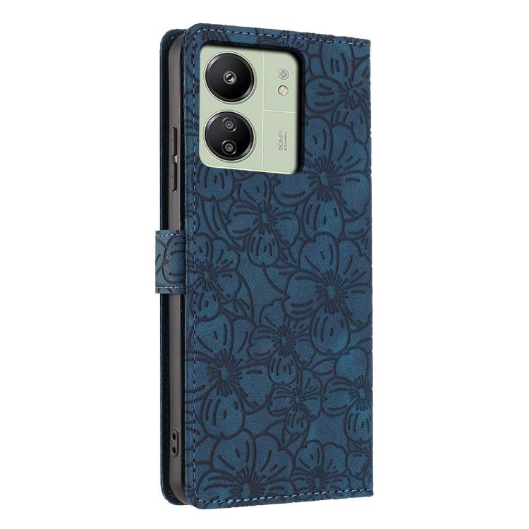 For Redmi 13C 4G Cherry Blossoms Embossed Leather Phone Case