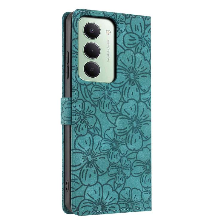 For Redmi 15 5G / 4G EU 171mm Cherry Blossoms Embossed Leather Phone Case