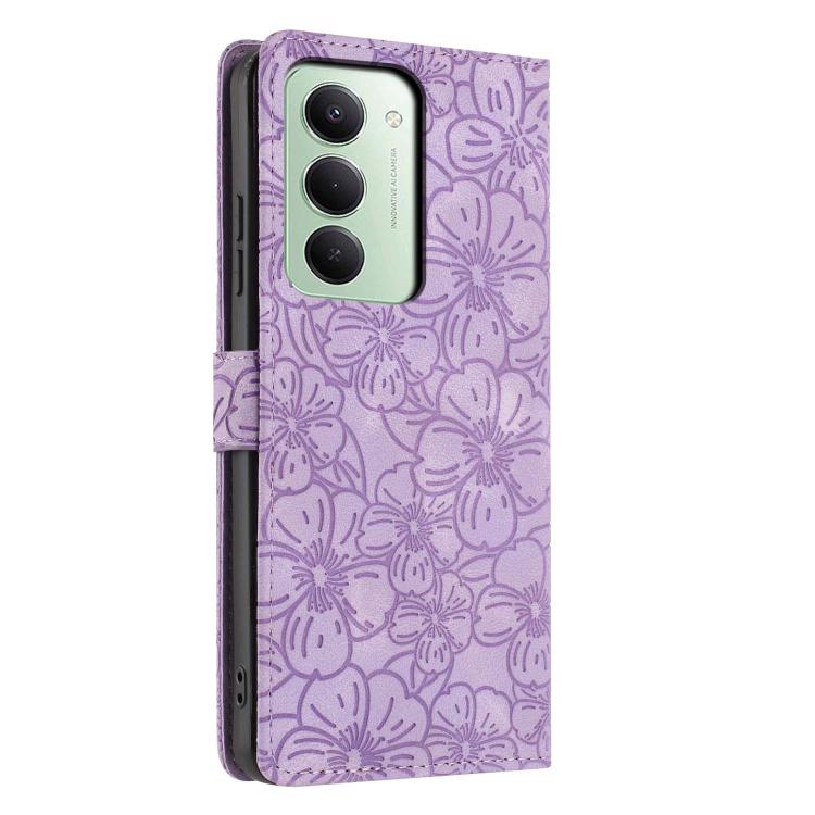 For Redmi 15 5G / 4G EU 171mm Cherry Blossoms Embossed Leather Phone Case